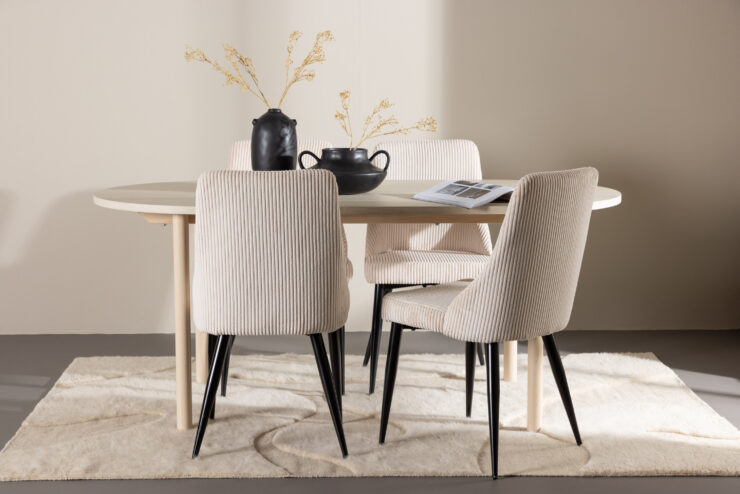 Andy, Leone – Ensemble repas ovale – Blanchi