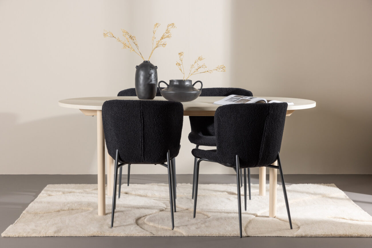 Andy, Modesto – Ensemble repas ovale – Blanchi