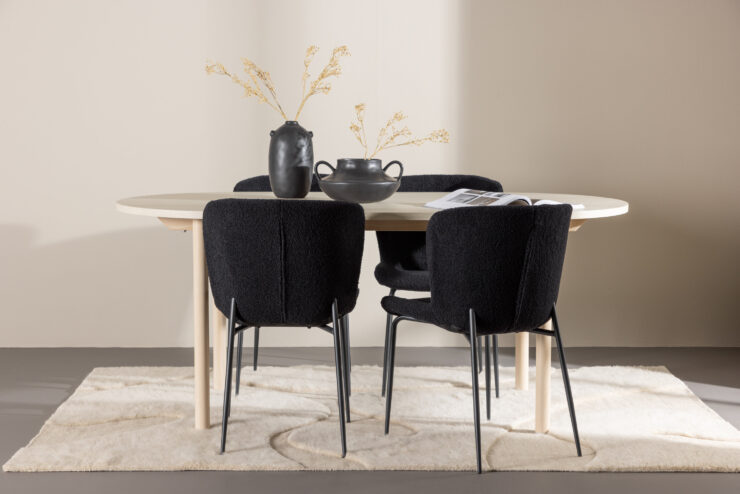 Andy, Modesto – Ensemble repas ovale – Blanchi