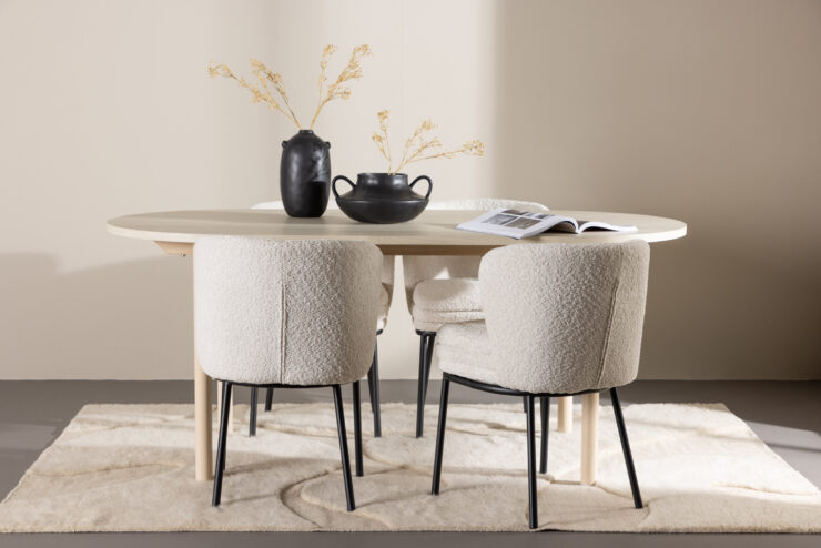Andy, Agnes – Ensemble repas ovale – Blanchi