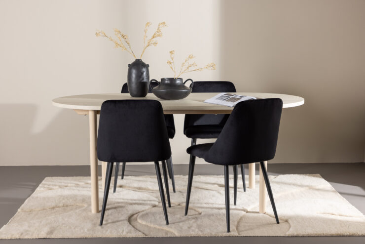 Andy, Night – Ensemble repas ovale – Blanchi