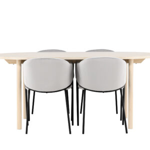 Andy, Evelina – Ensemble repas ovale – Blanchi