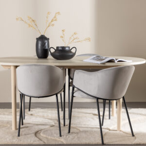 Andy, Evelina – Ensemble repas ovale – Blanchi