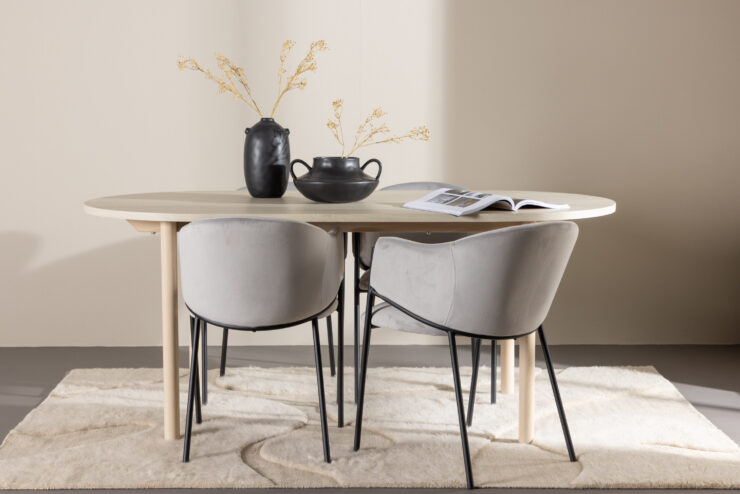 Andy, Evelina – Ensemble repas ovale – Blanchi