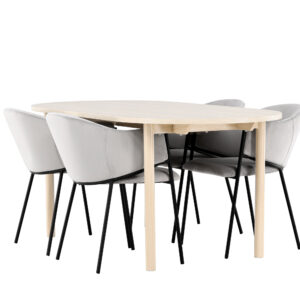 Andy, Evelina – Ensemble repas ovale – Blanchi