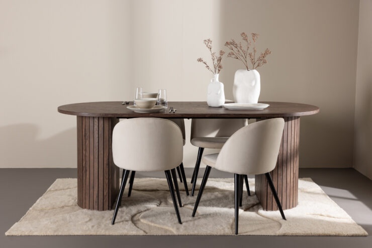 Härön, Velvet – Ensemble repas ovale – Moka