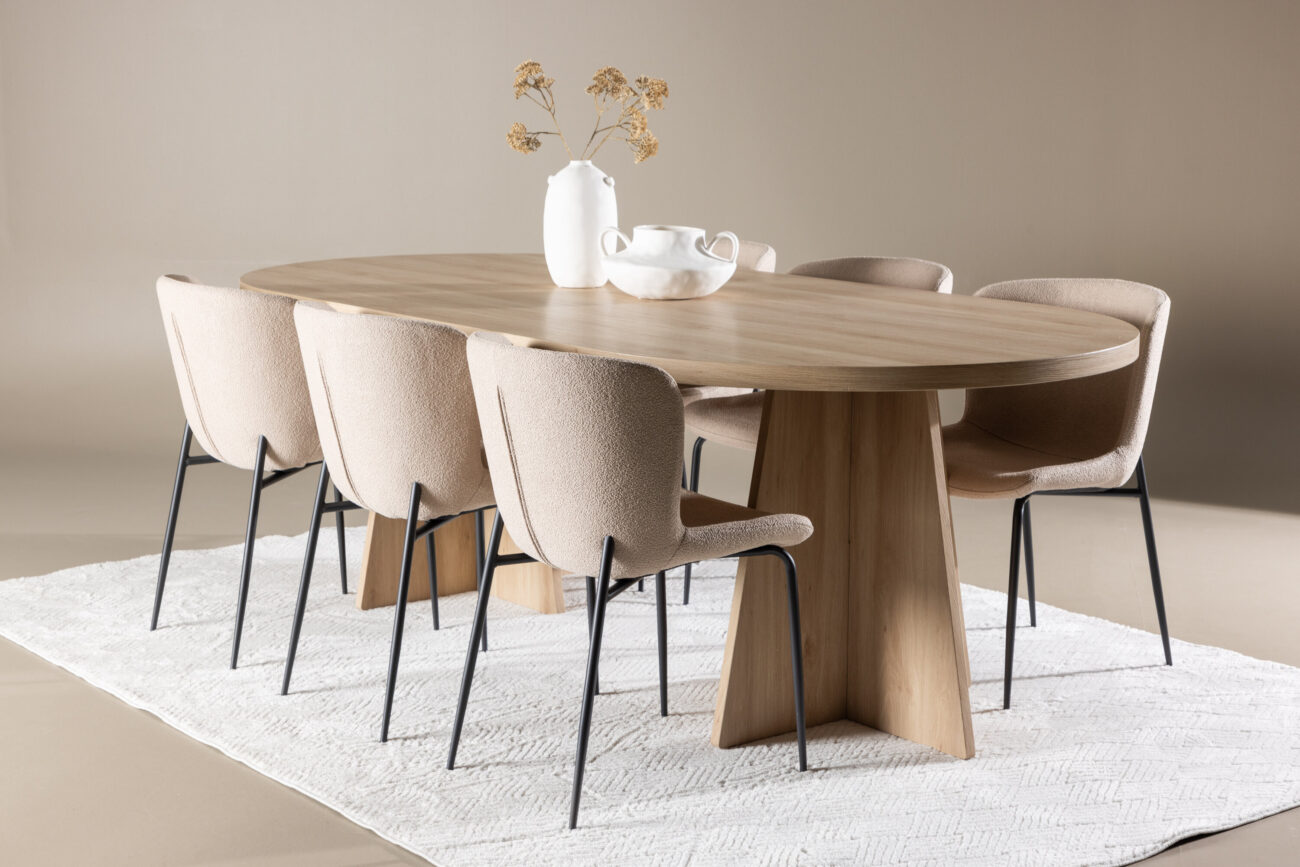 Bootcut, Modesto – Ensemble repas ovale – Naturel