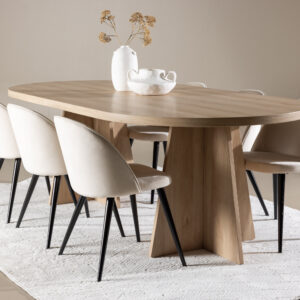 Bootcut, Velvet – Ensemble repas ovale – Naturel