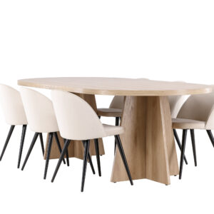 Bootcut, Velvet – Ensemble repas ovale – Naturel