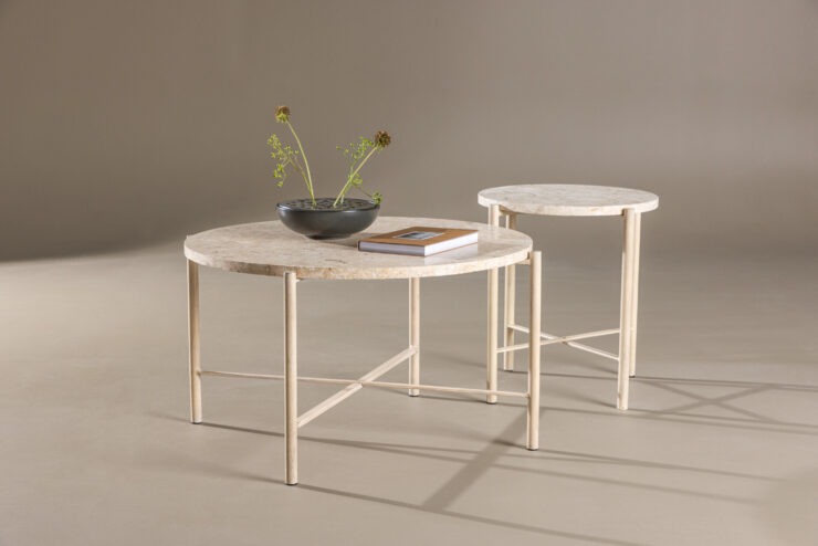 Sandhamn – Table basse – Beige – ø70 ø40 cm