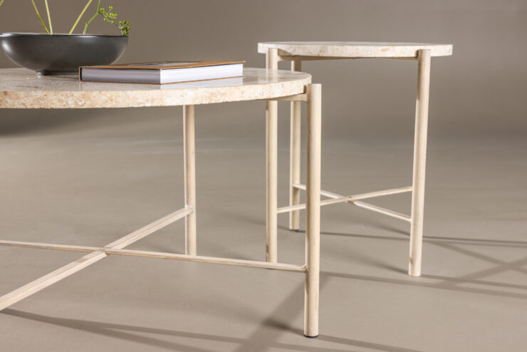 Sandhamn – Table basse – Beige – ø70 ø40 cm