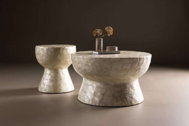Sandön – Table basse – Gris clair – ø70 ø40 cm