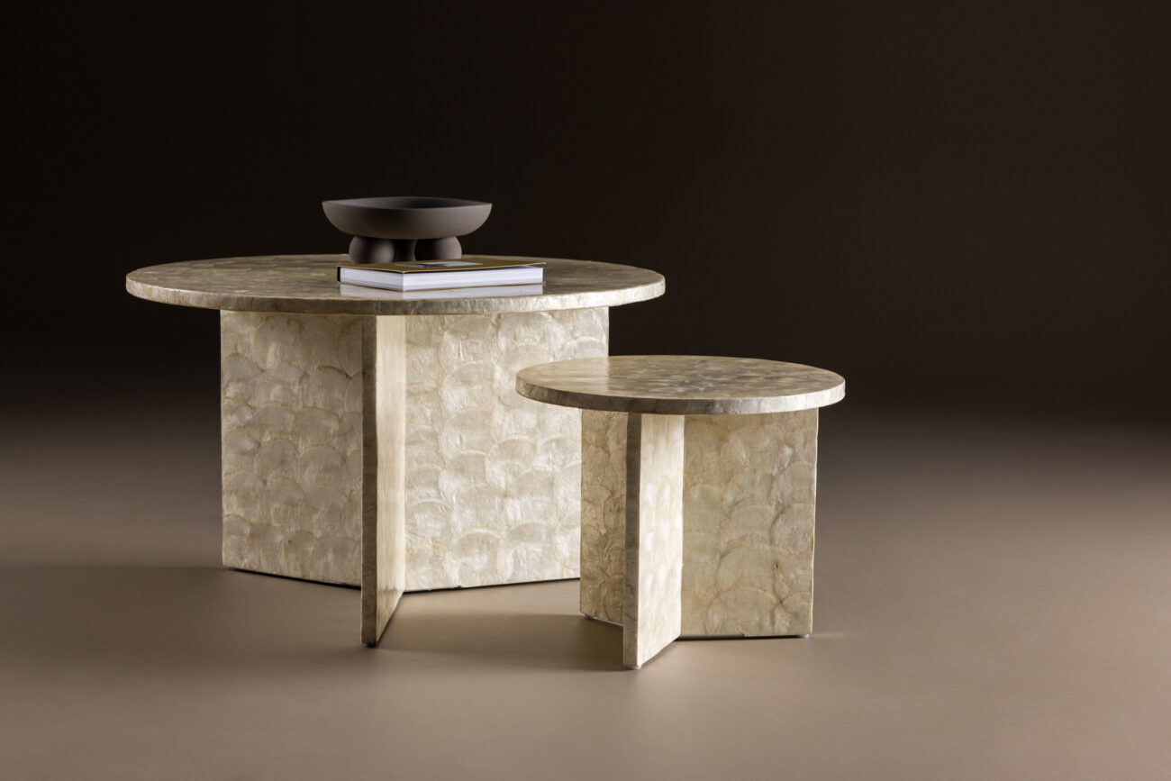 Smögen – Table basse – Gris clair – ø70 ø40 cm