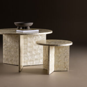 Smögen – Table basse – Gris clair – ø70 ø40 cm
