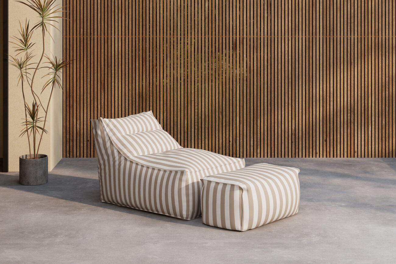 Redang – Fauteuil lounge – Beige, Blanc