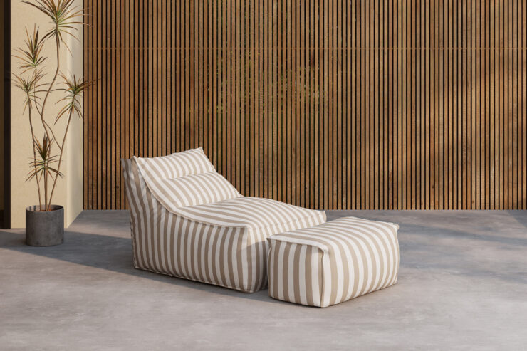 Redang – Fauteuil lounge – Beige, Blanc