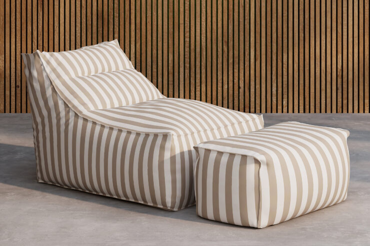 Redang – Fauteuil lounge – Beige, Blanc