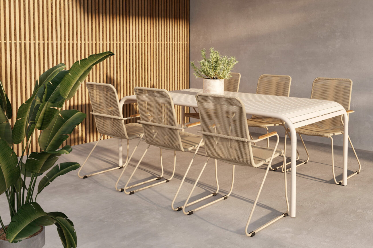 Borneo, Bois – Ensemble repas – Beige