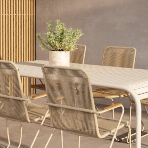 Borneo, Bois – Ensemble repas – Beige