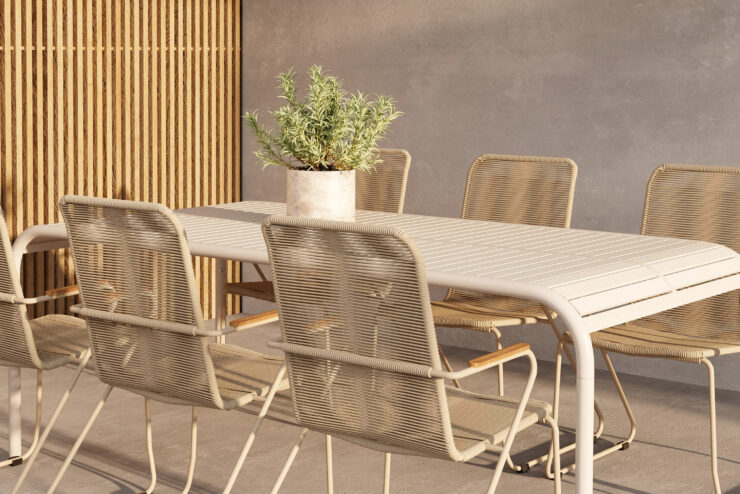 Borneo, Bois – Ensemble repas – Beige