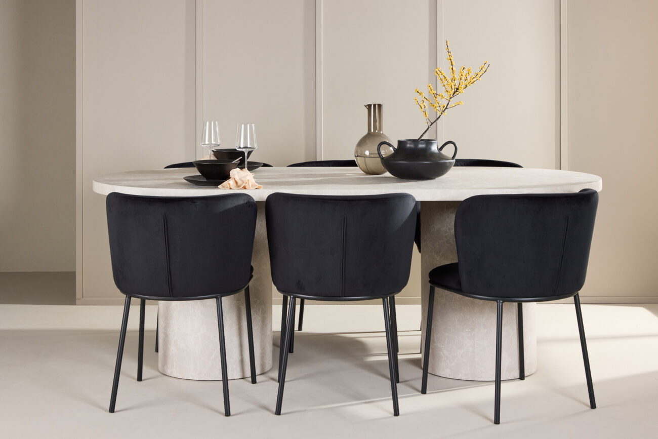 Narvik, Edina – Ensemble repas ovale – Beige