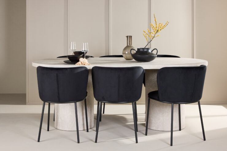 Narvik, Edina – Ensemble repas ovale – Beige