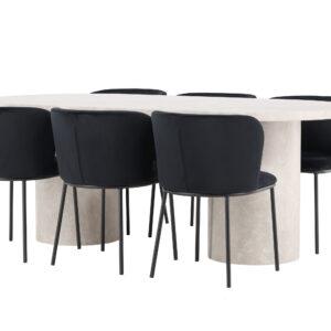 Narvik, Edina – Ensemble repas ovale – Beige