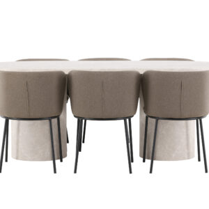 Narvik, Edina – Ensemble repas ovale – Beige