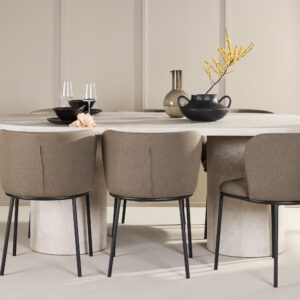 Narvik, Edina – Ensemble repas ovale – Beige