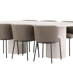 Narvik, Edina – Ensemble repas ovale – Beige