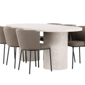 Narvik, Edina – Ensemble repas ovale – Beige