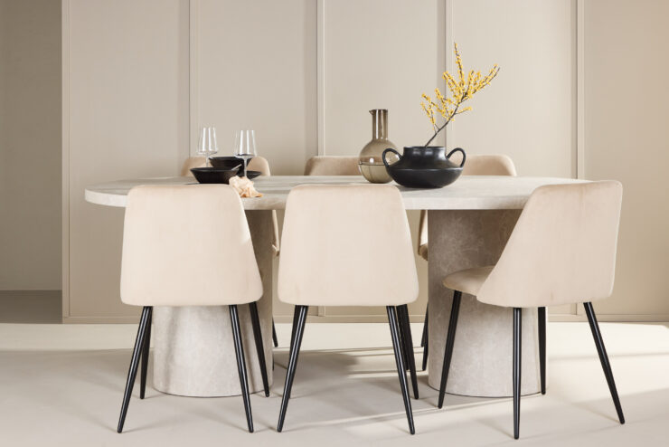 Narvik, Night – Ensemble repas ovale – Beige