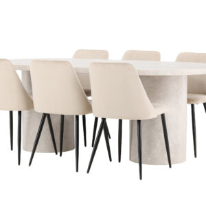 Narvik, Night – Ensemble repas ovale – Beige