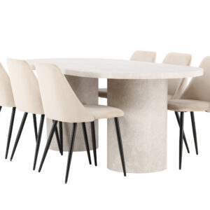 Narvik, Night – Ensemble repas ovale – Beige
