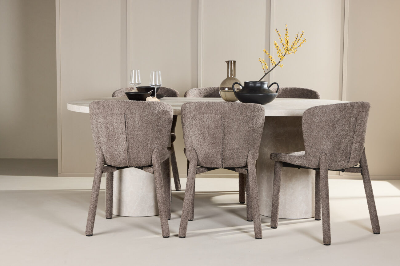 Narvik, Astoria – Ensemble repas ovale – Beige