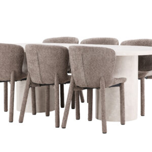 Narvik, Astoria – Ensemble repas ovale – Beige
