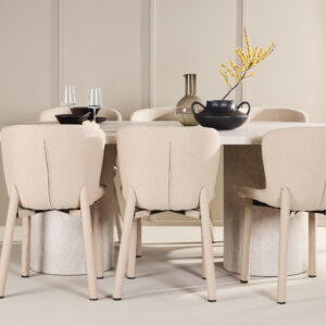 Narvik, Astoria – Ensemble repas ovale – Beige