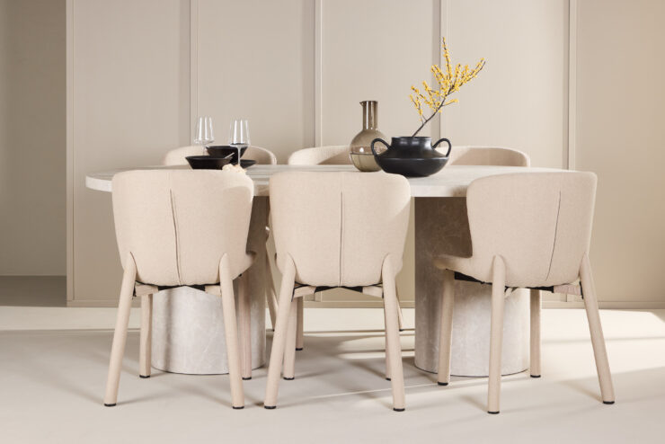 Narvik, Astoria – Ensemble repas ovale – Beige