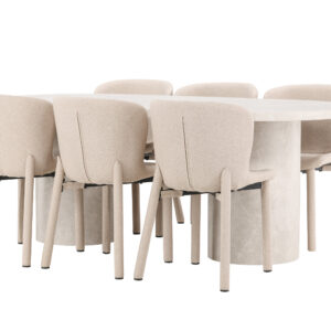 Narvik, Astoria – Ensemble repas ovale – Beige