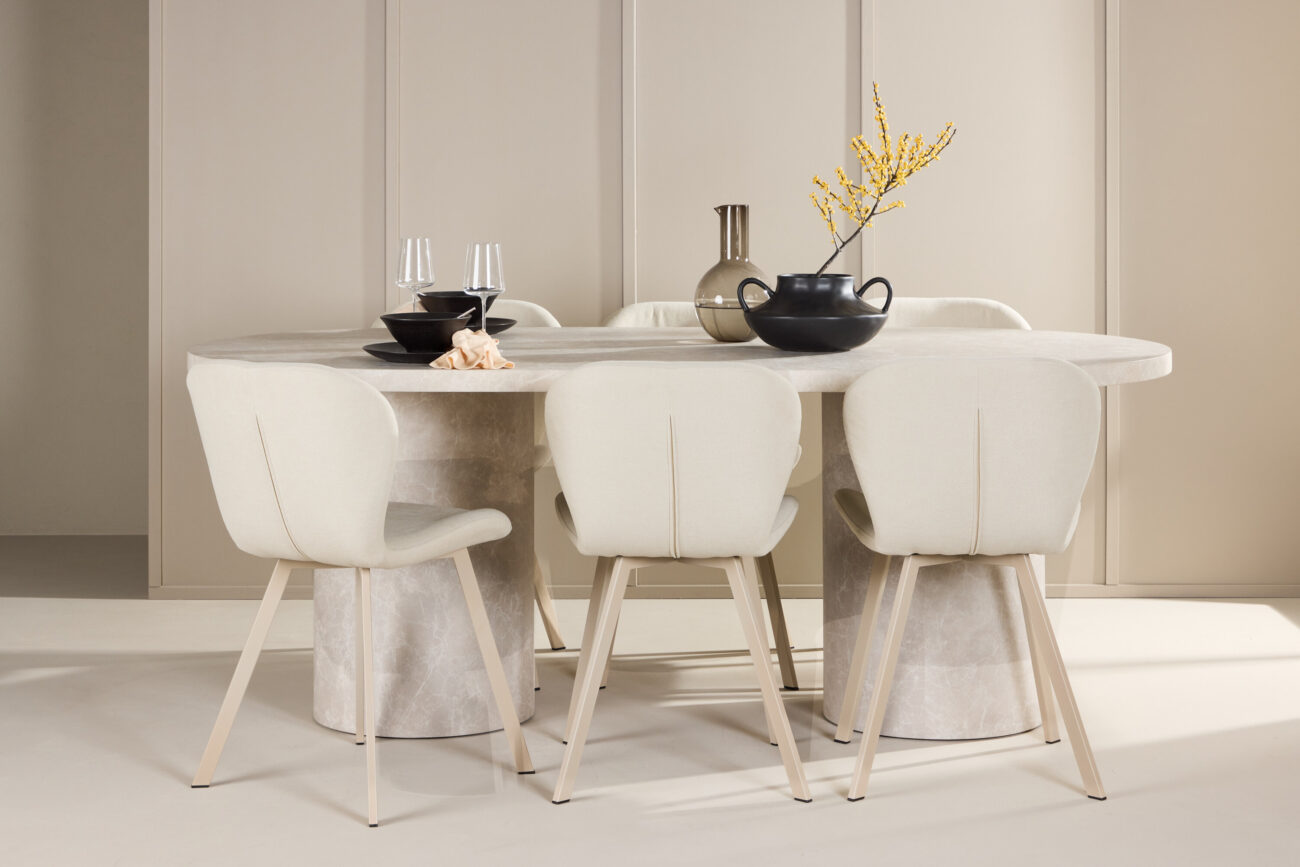 Narvik, Lilja – Ensemble repas ovale – Beige
