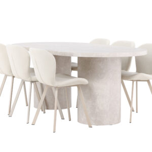 Narvik, Lilja – Ensemble repas ovale – Beige