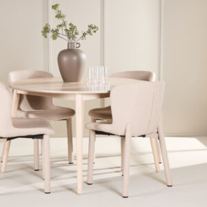 Flora, Astoria – Ensemble repas rond – Blanchi