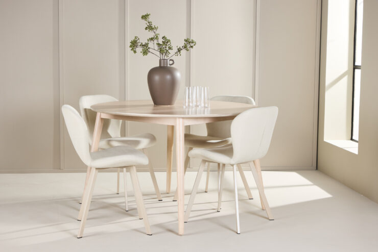 Flora, Lilja – Ensemble repas rond – Blanchi