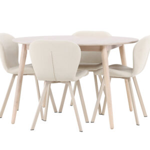 Flora, Lilja – Ensemble repas rond – Blanchi