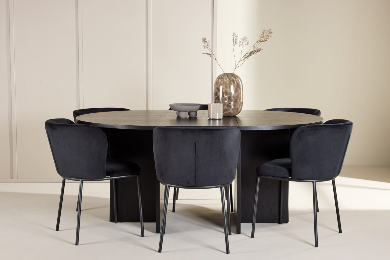 Strada, Edina – Ensemble repas ovale – Noir