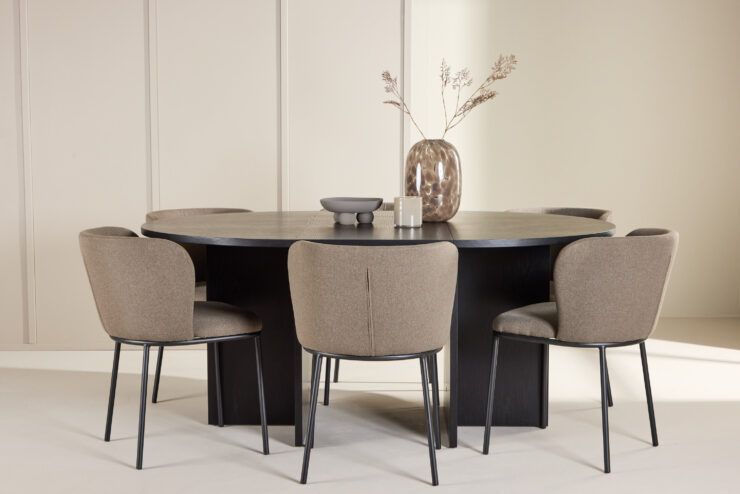Strada, Edina – Ensemble repas ovale – Noir