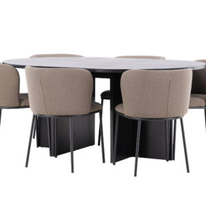 Strada, Edina – Ensemble repas ovale – Noir