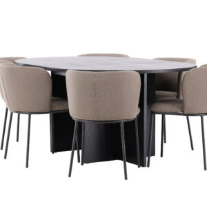 Strada, Edina – Ensemble repas ovale – Noir