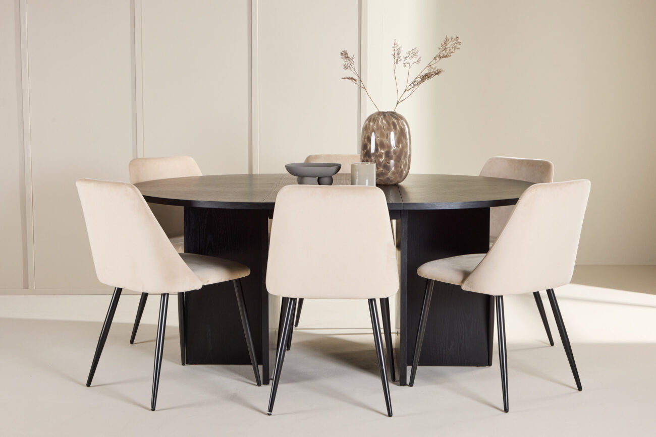 Strada, Night – Ensemble repas ovale – Noir
