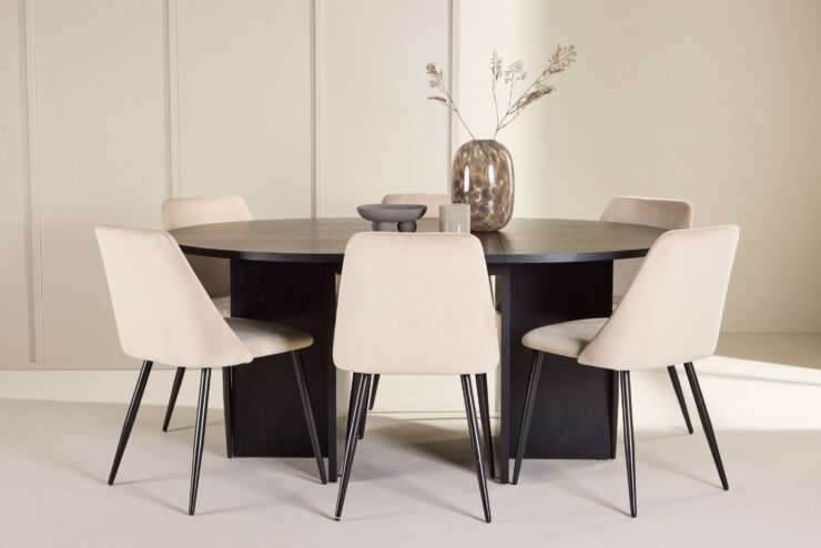 Strada, Night – Ensemble repas ovale – Noir